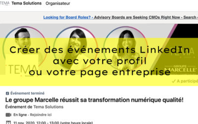 Créer des événements LinkedIn avec votre profil ou votre page Entreprise