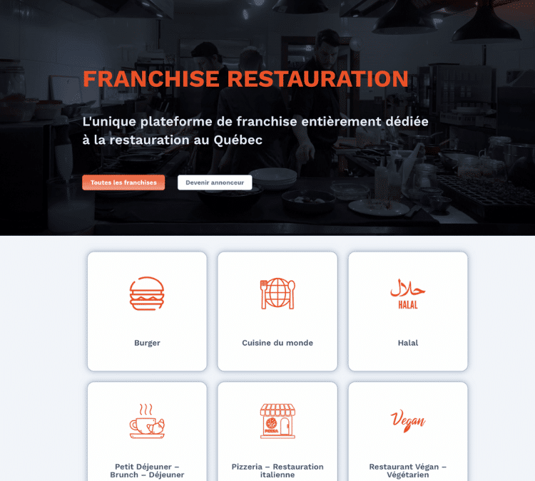 Conception de site WordPress – Franchise Restauration (Québec)
