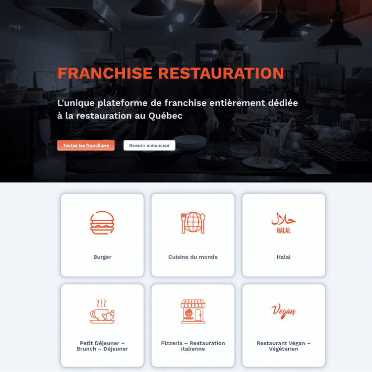 Conception de site WordPress – Franchise Restauration (Québec)
